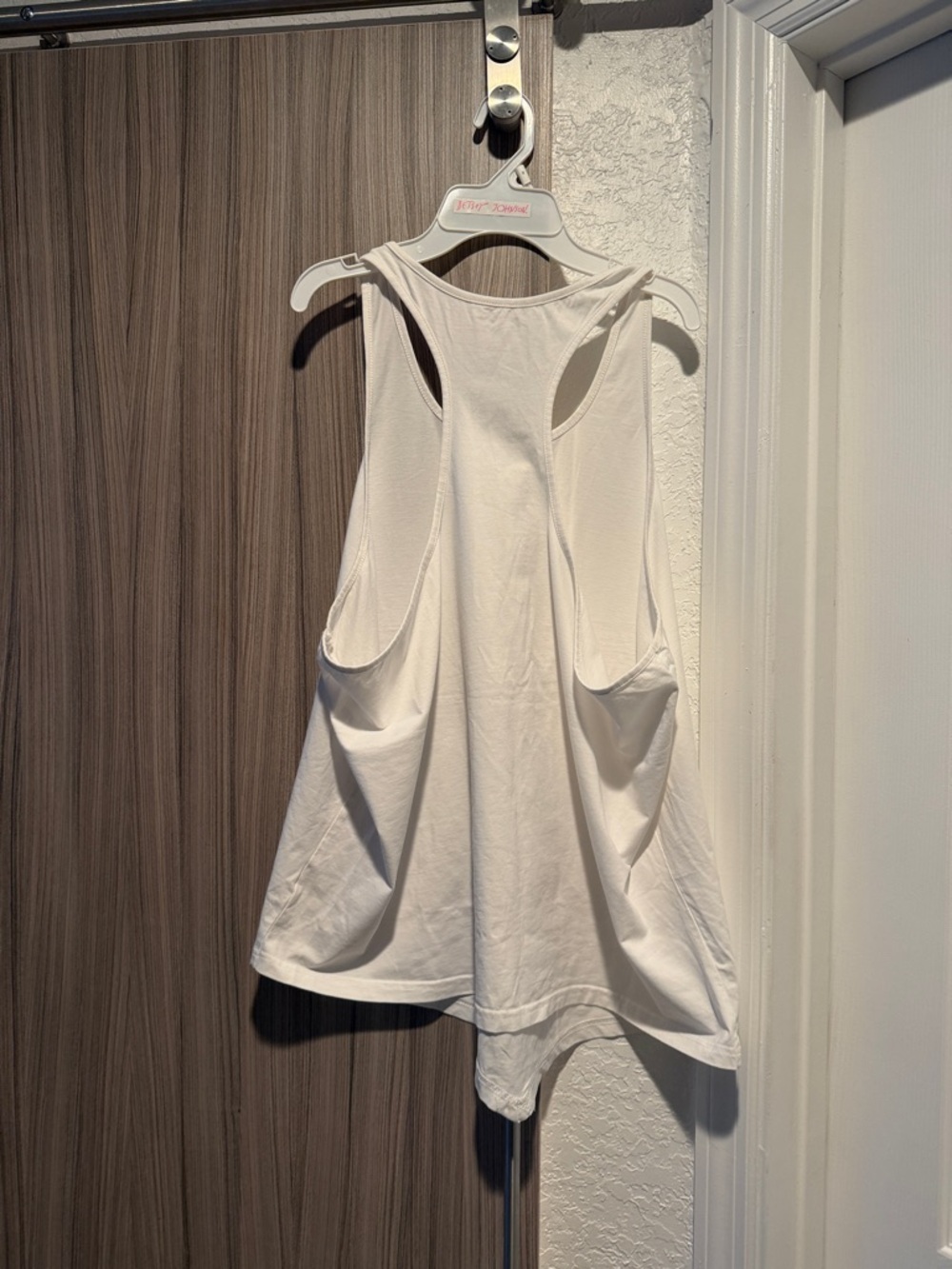 White Racerback Tank Top with 'Faith' Script - Picture 5 of 6